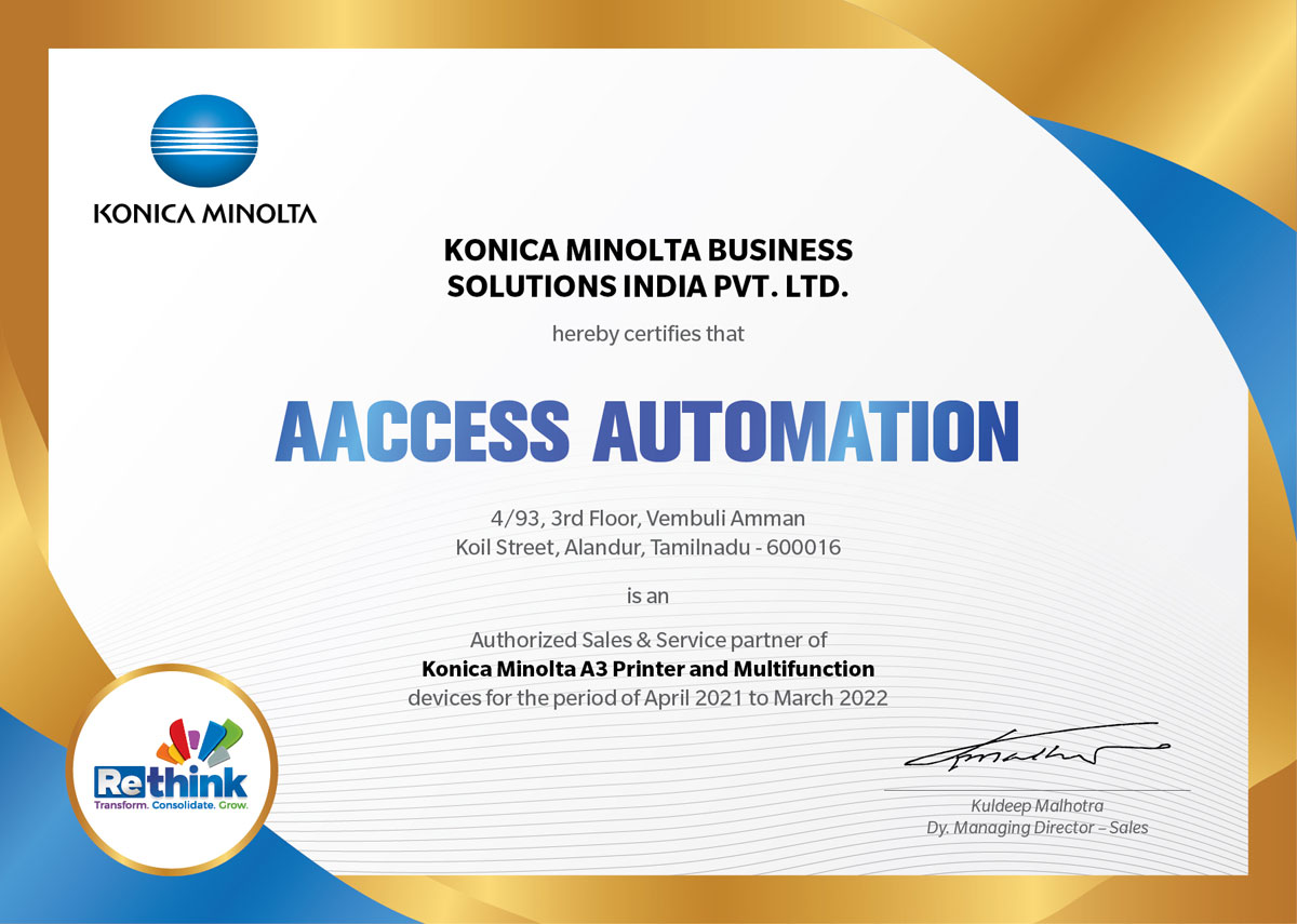 Konica Minolta Authorization Letter